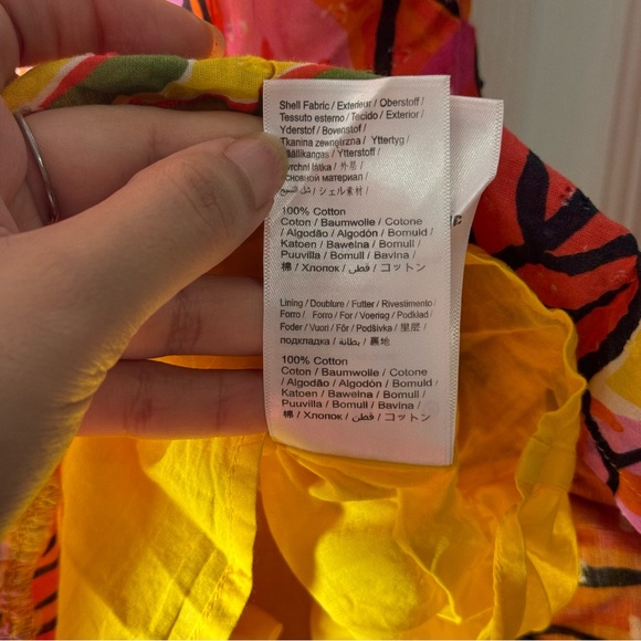 Farm Rio • Ruffle Mini Dress • Yellow Fruit Dream • XS • Beaded Tassels • $180 - Picture 11 of 14